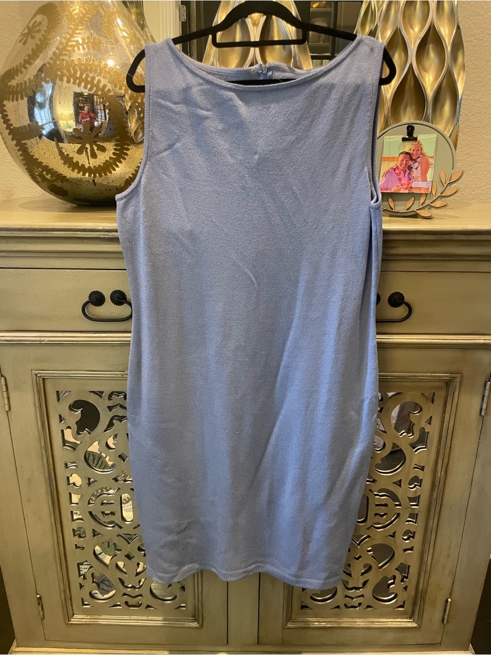 St John Sleeveless Light Periwinkle Shift Dress